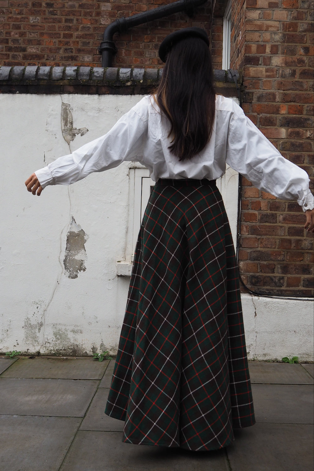 Scottish Tartan Check Long Skirt