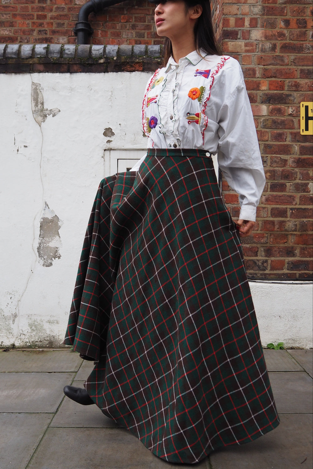 Scottish Tartan Check Long Skirt