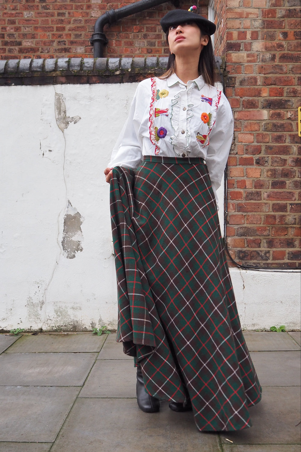 Scottish Tartan Check Long Skirt