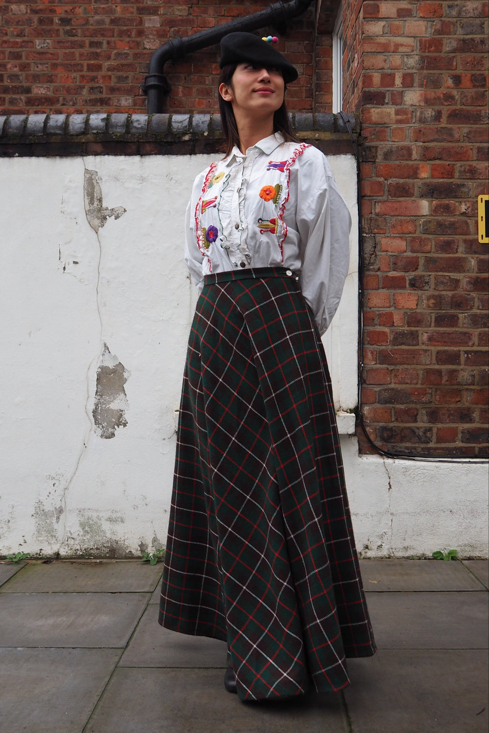 Scottish Tartan Check Long Skirt