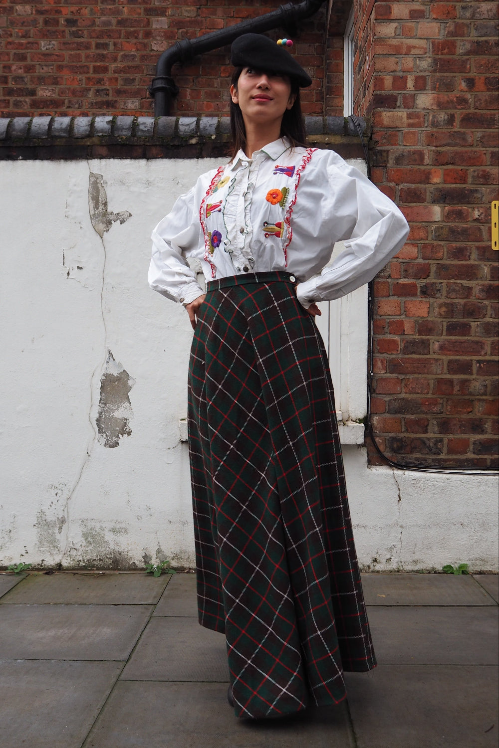 Scottish Tartan Check Long Skirt