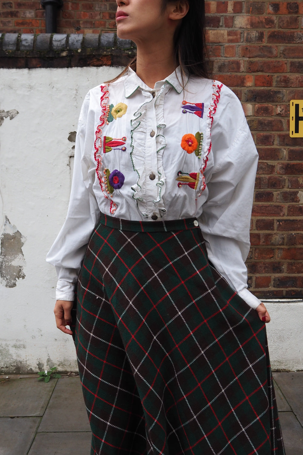 Scottish Tartan Check Long Skirt