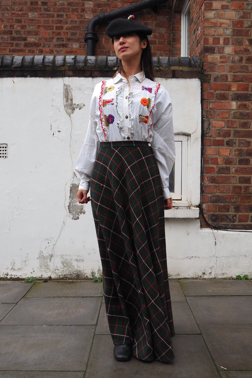 Scottish Tartan Check Long Skirt