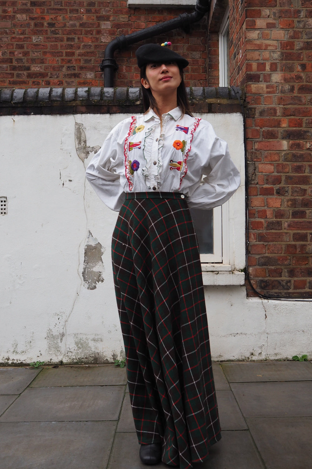 Scottish Tartan Check Long Skirt