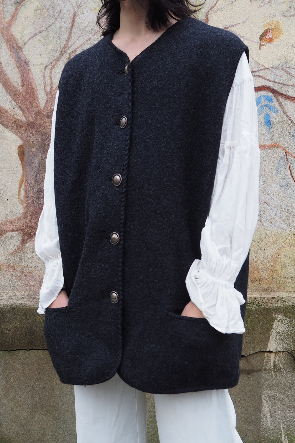 70s Austrian Tyrolean Wool Vest - Litza