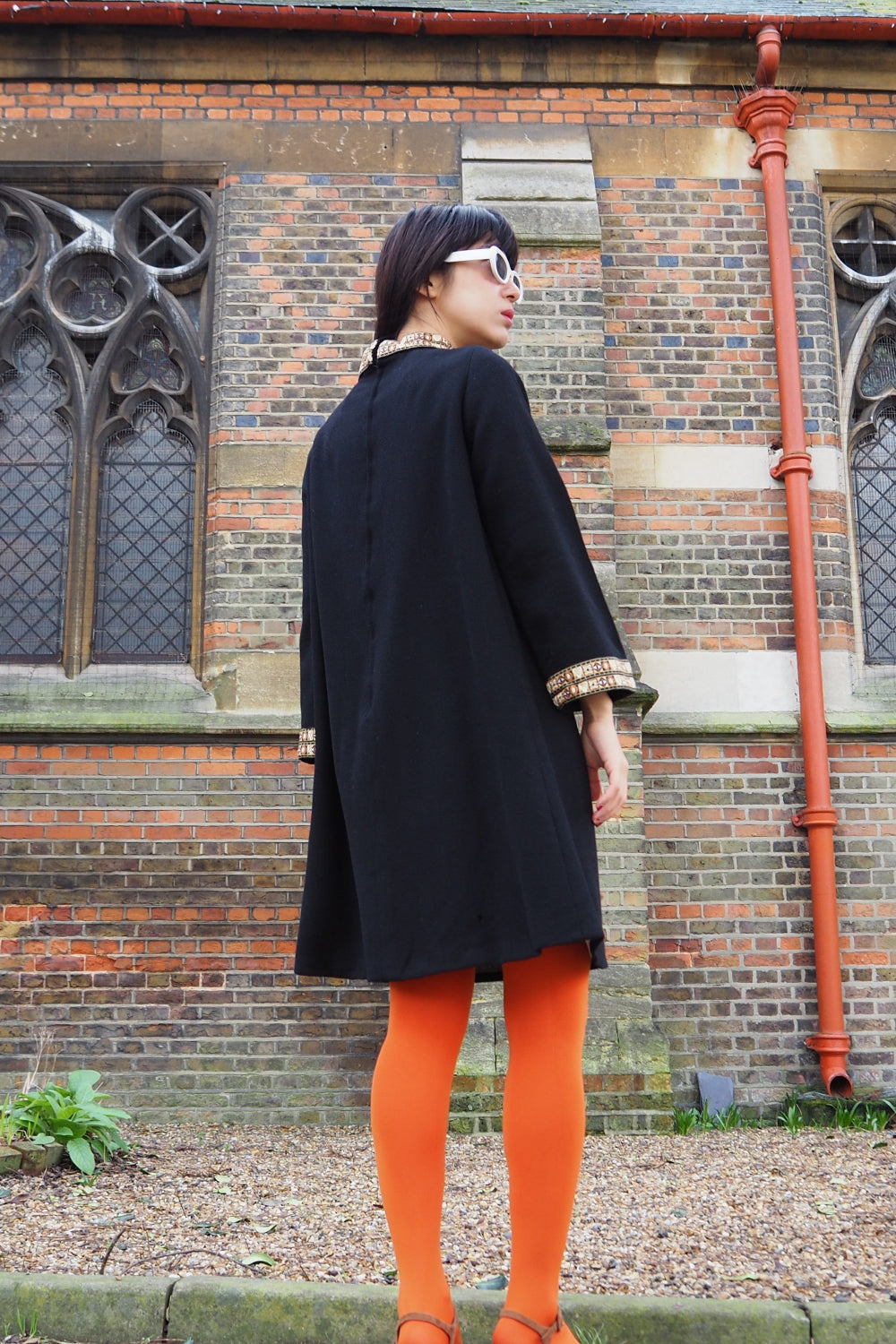 70's Rose Sinclair Art Deco Embroidered Dress