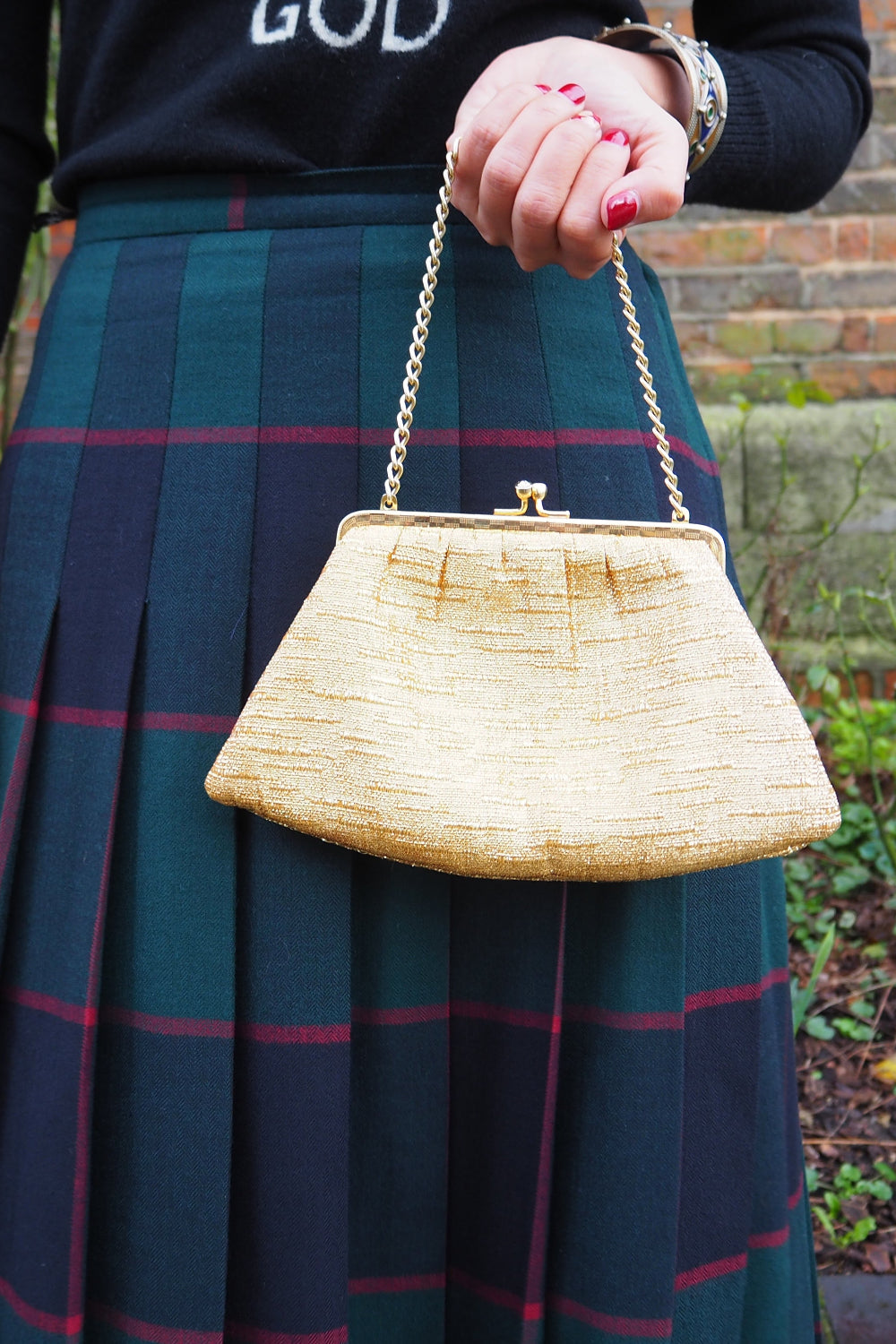 50s Gold mini clasp purse with flapper vibes