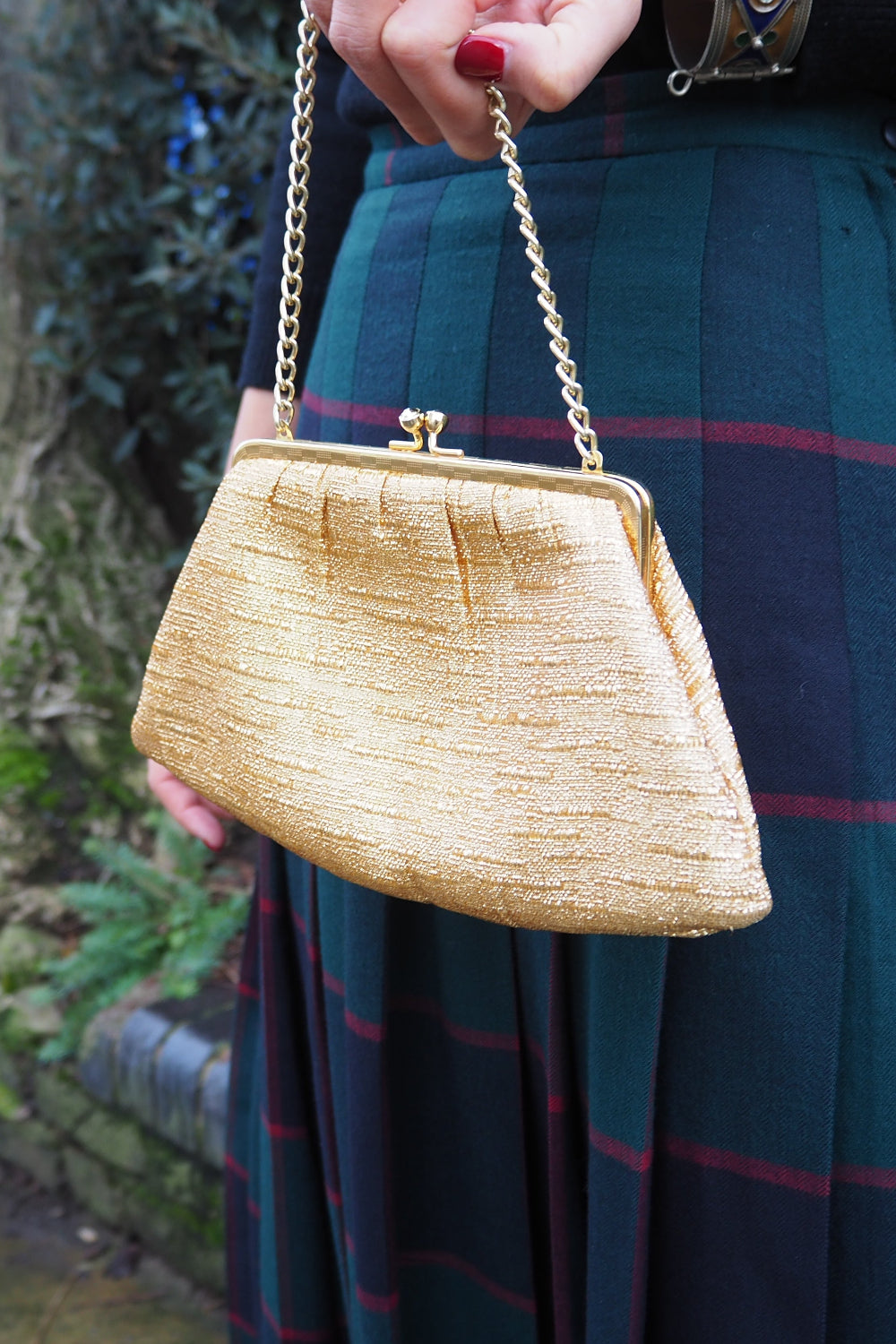 50s Gold mini clasp purse with flapper vibes