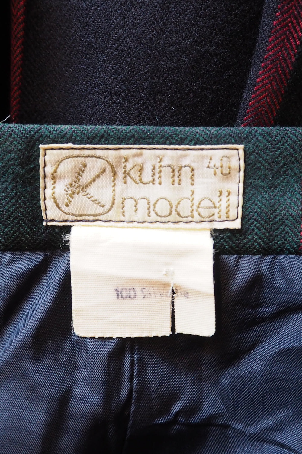 70s tartan checked pleats skirt made in Germany