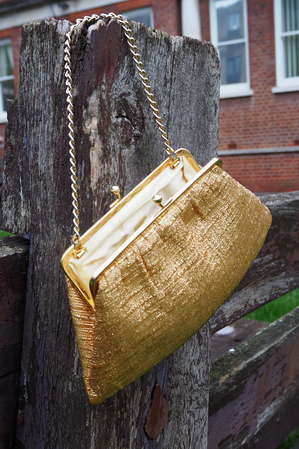 50s Gold mini clasp purse with flapper vibes