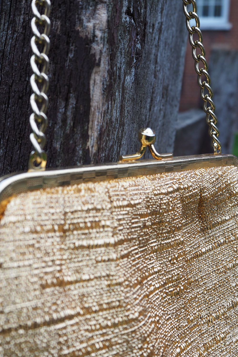50s Gold mini clasp purse with flapper vibes