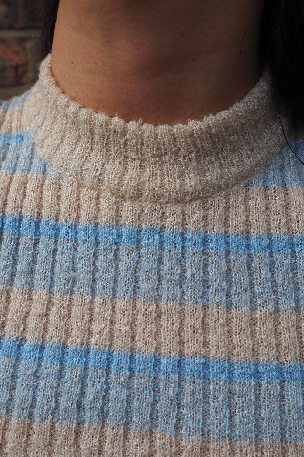 French Vintage Pocema Multi-Stripe Rib Knit
