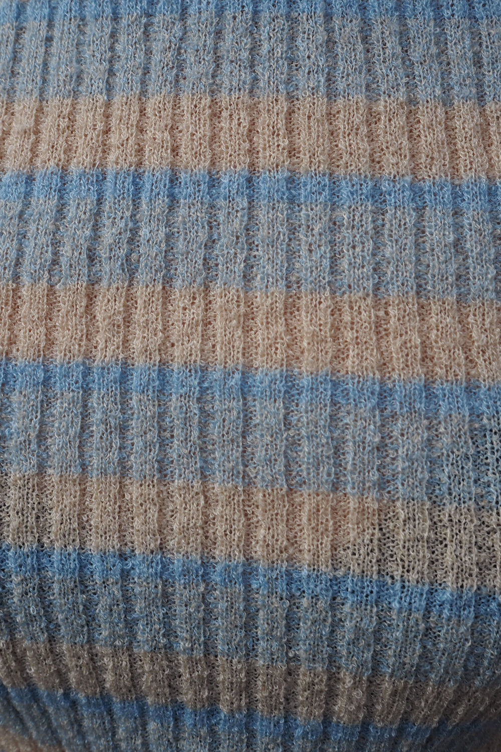 French Vintage Pocema Multi-Stripe Rib Knit