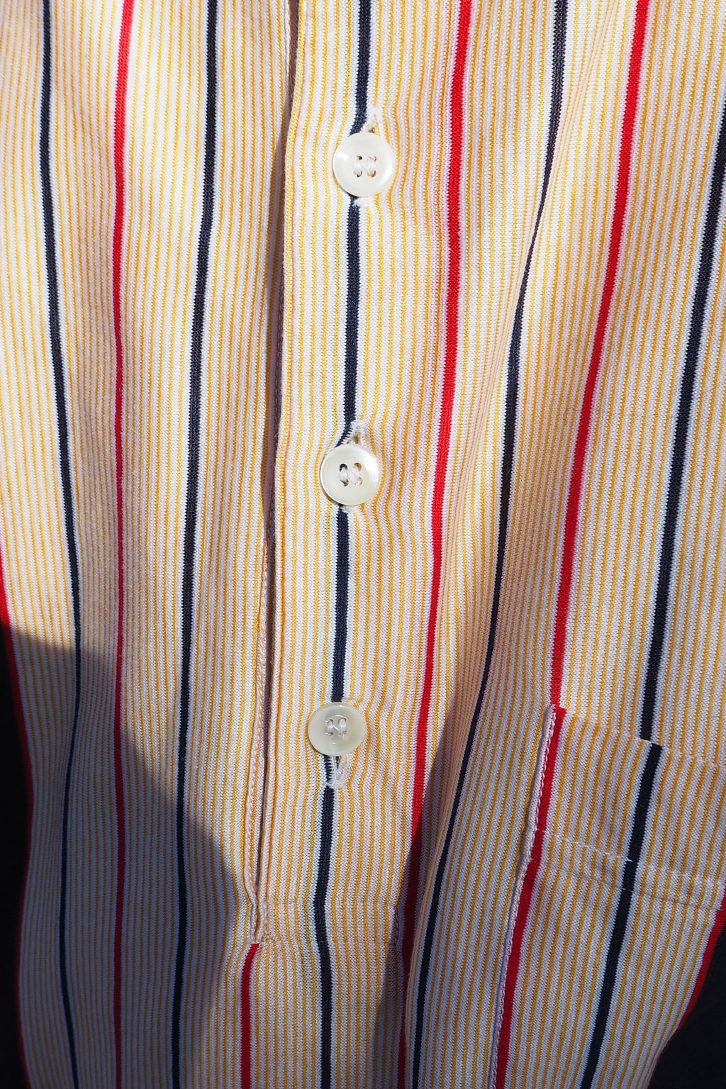 70's Peter Brown Striped Shirts Orange/Navy