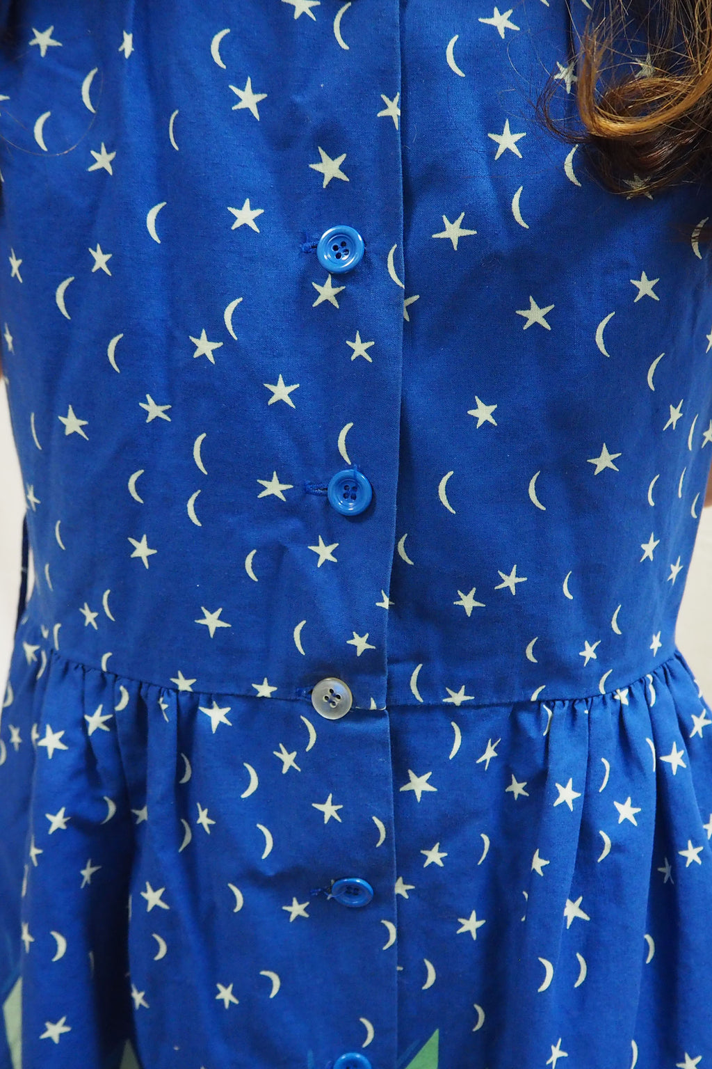 70's Lucie Linden Halter Neck Summer Dress Blue