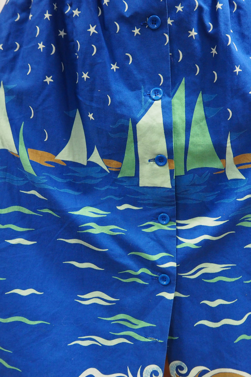 70's Lucie Linden Halter Neck Summer Dress Blue