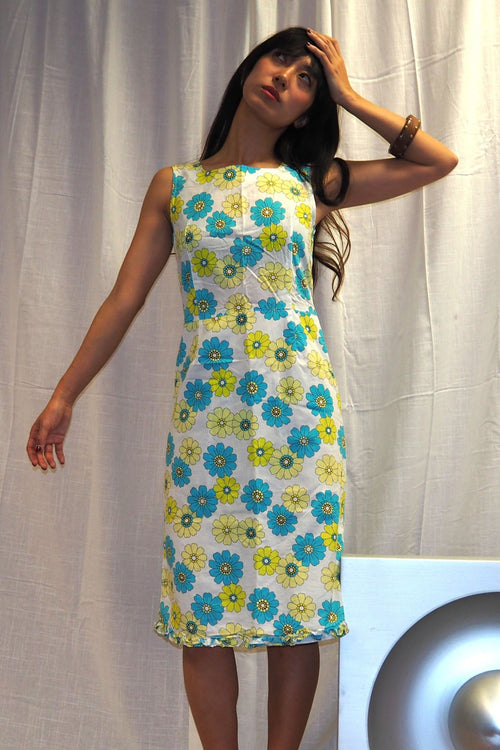 60's-70's Daisy Mini Dress White