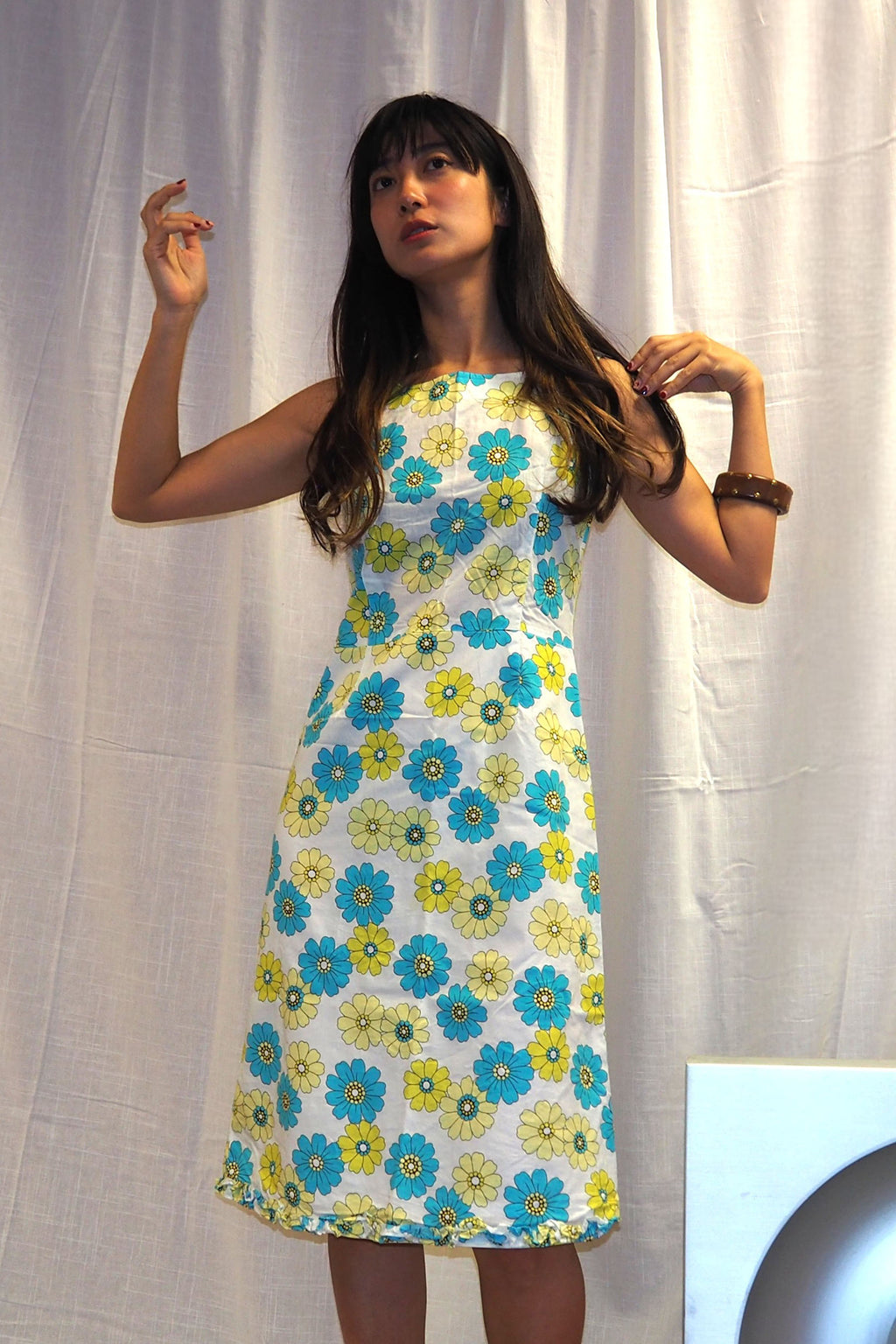 60's-70's Daisy Mini Dress White