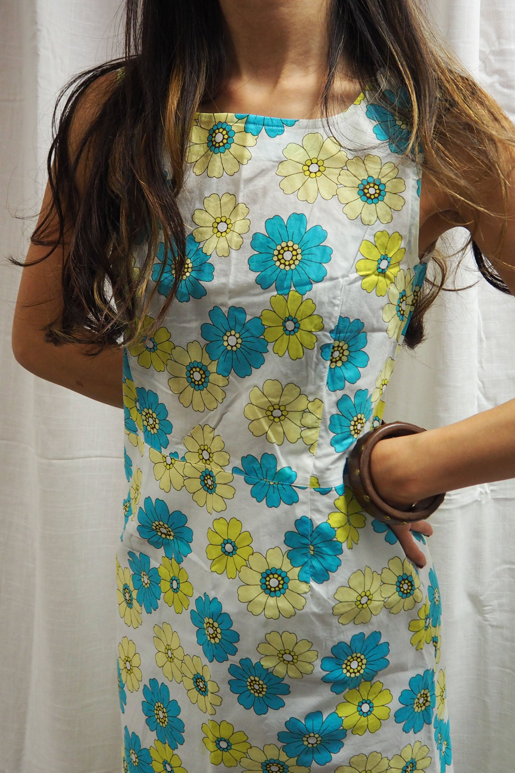 60's-70's Daisy Mini Dress White