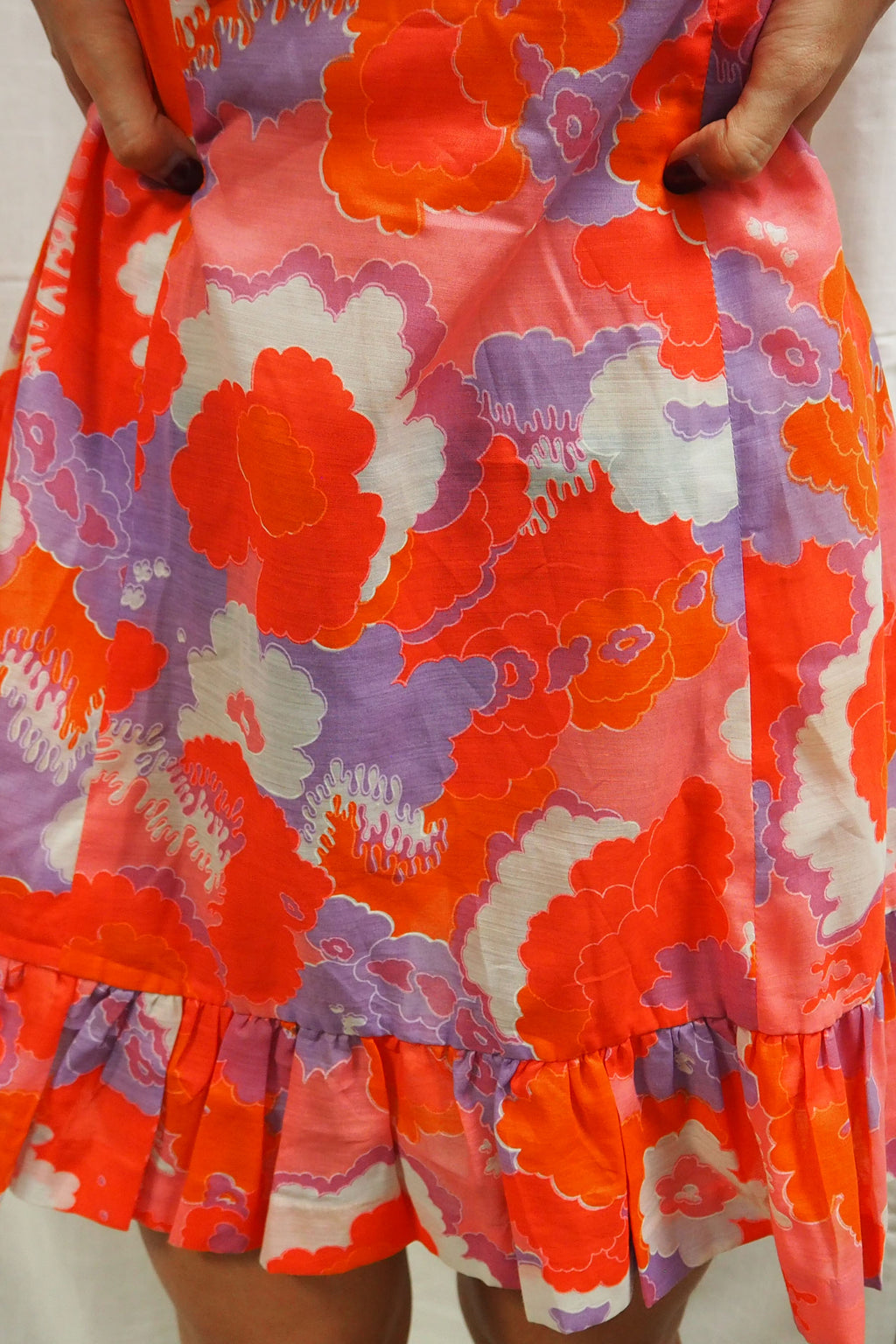 60's-70's TREVIRA Mini Dress Pink/Orange