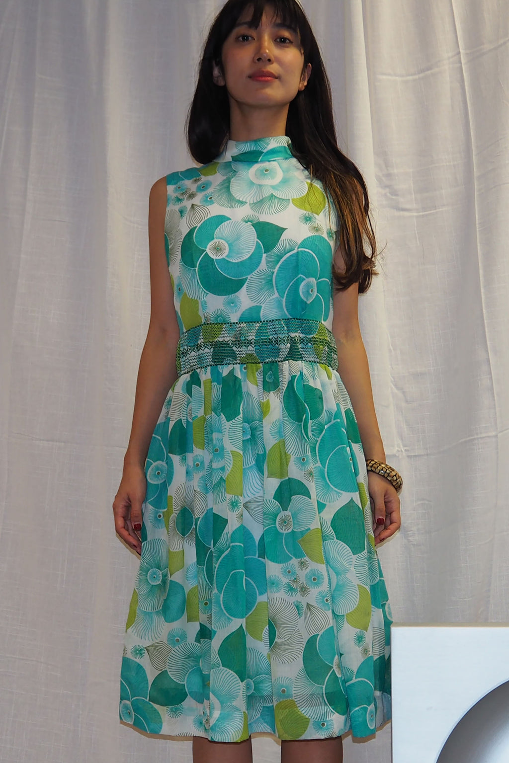50's-60's Montigo Bay Floral Dress Green