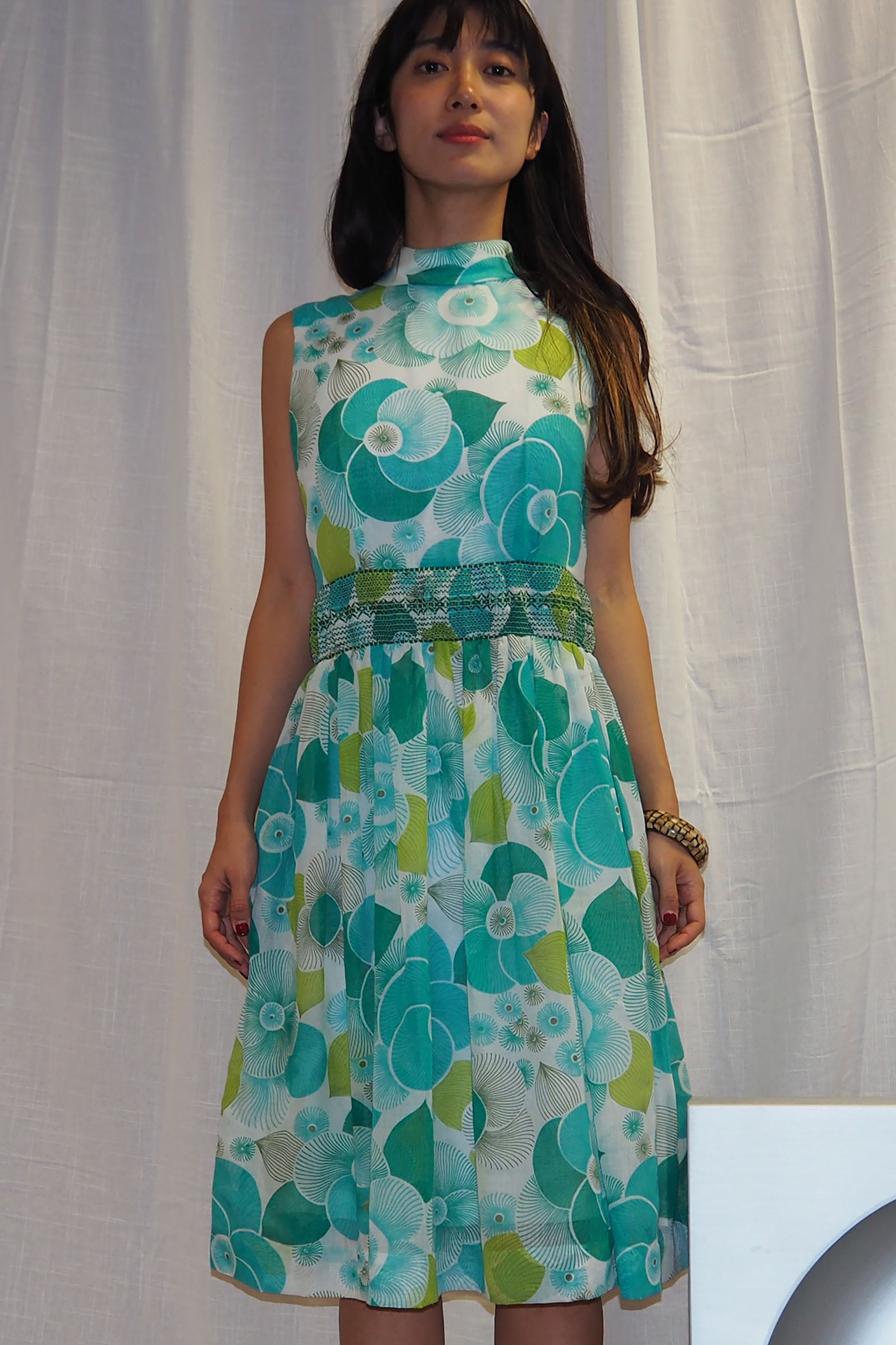 50's-60's Montigo Bay Floral Dress Green