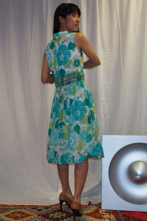 50's-60's Montigo Bay Floral Dress Green