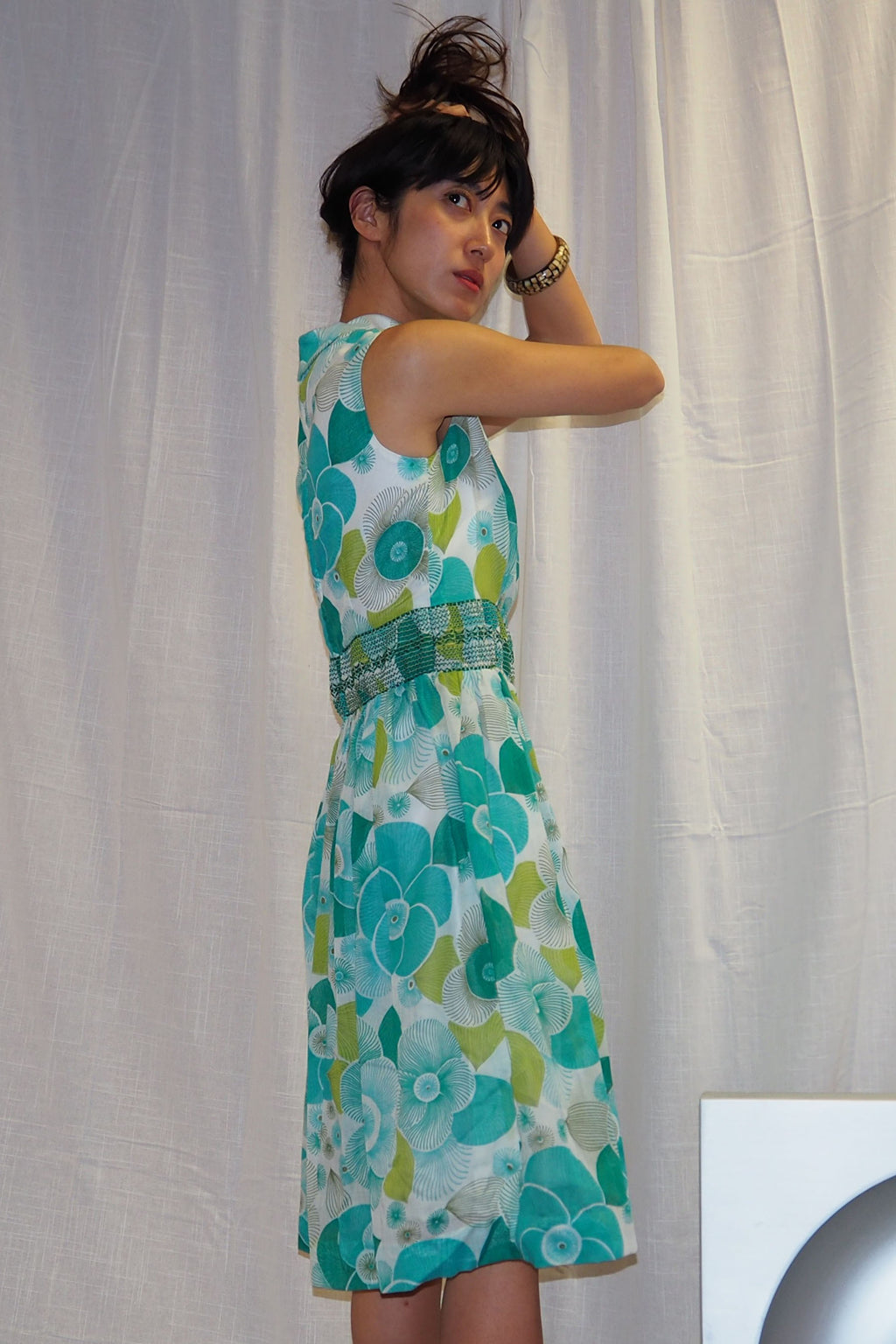 50's-60's Montigo Bay Floral Dress Green