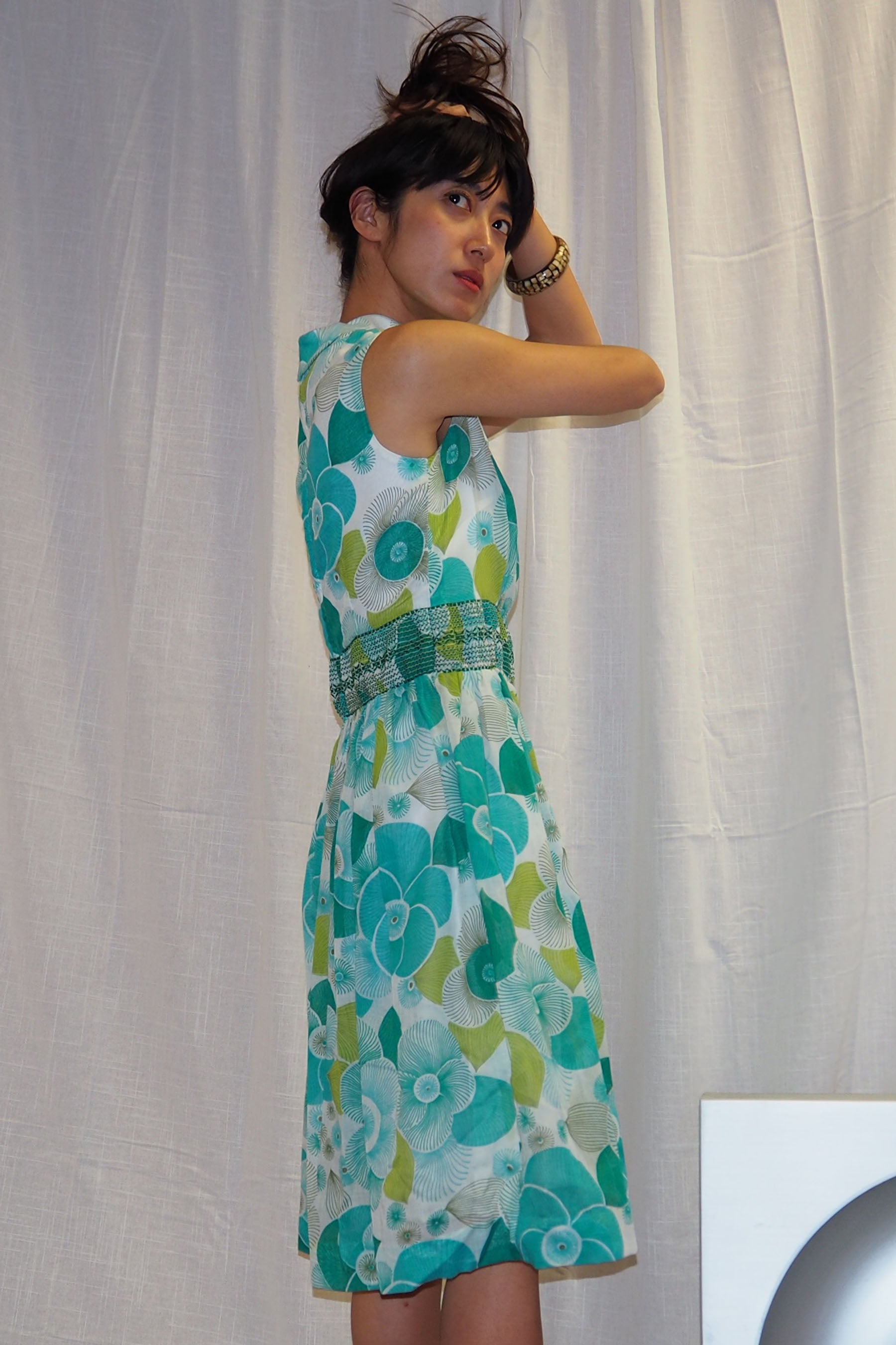 50's-60's Montigo Bay Floral Dress Green