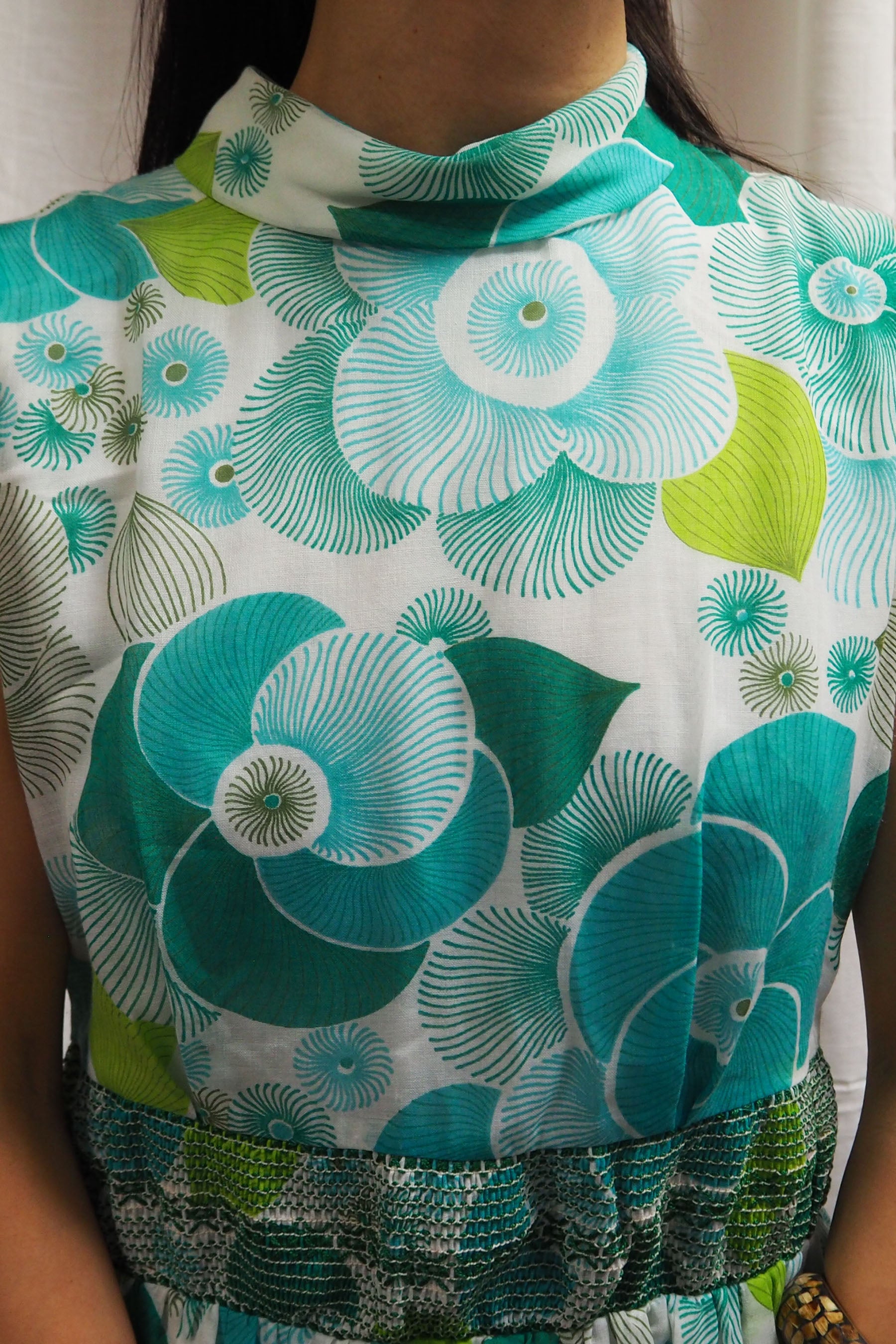 50's-60's Montigo Bay Floral Dress Green