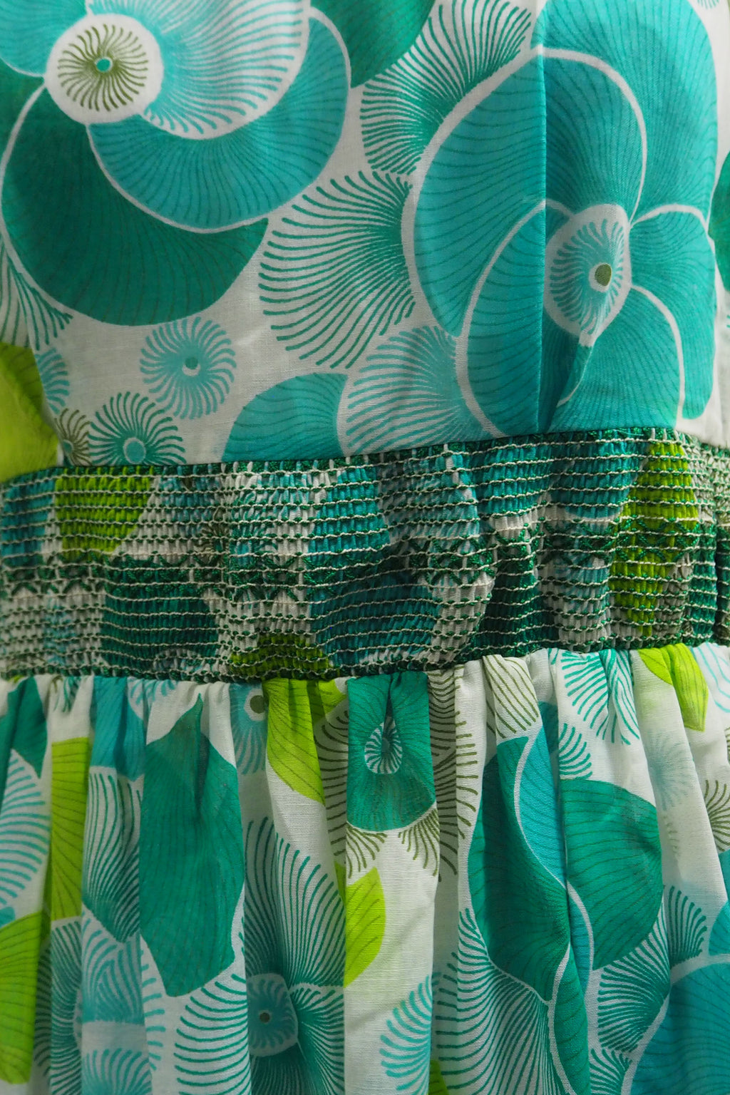 50's-60's Montigo Bay Floral Dress Green
