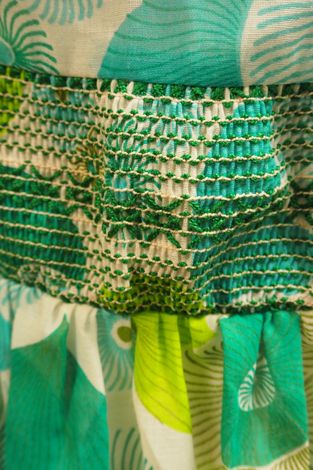 50's-60's Montigo Bay Floral Dress Green