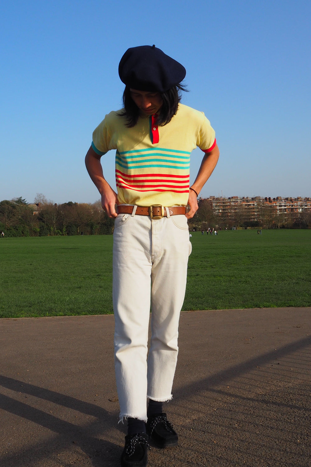 vintageyellowpolofront2