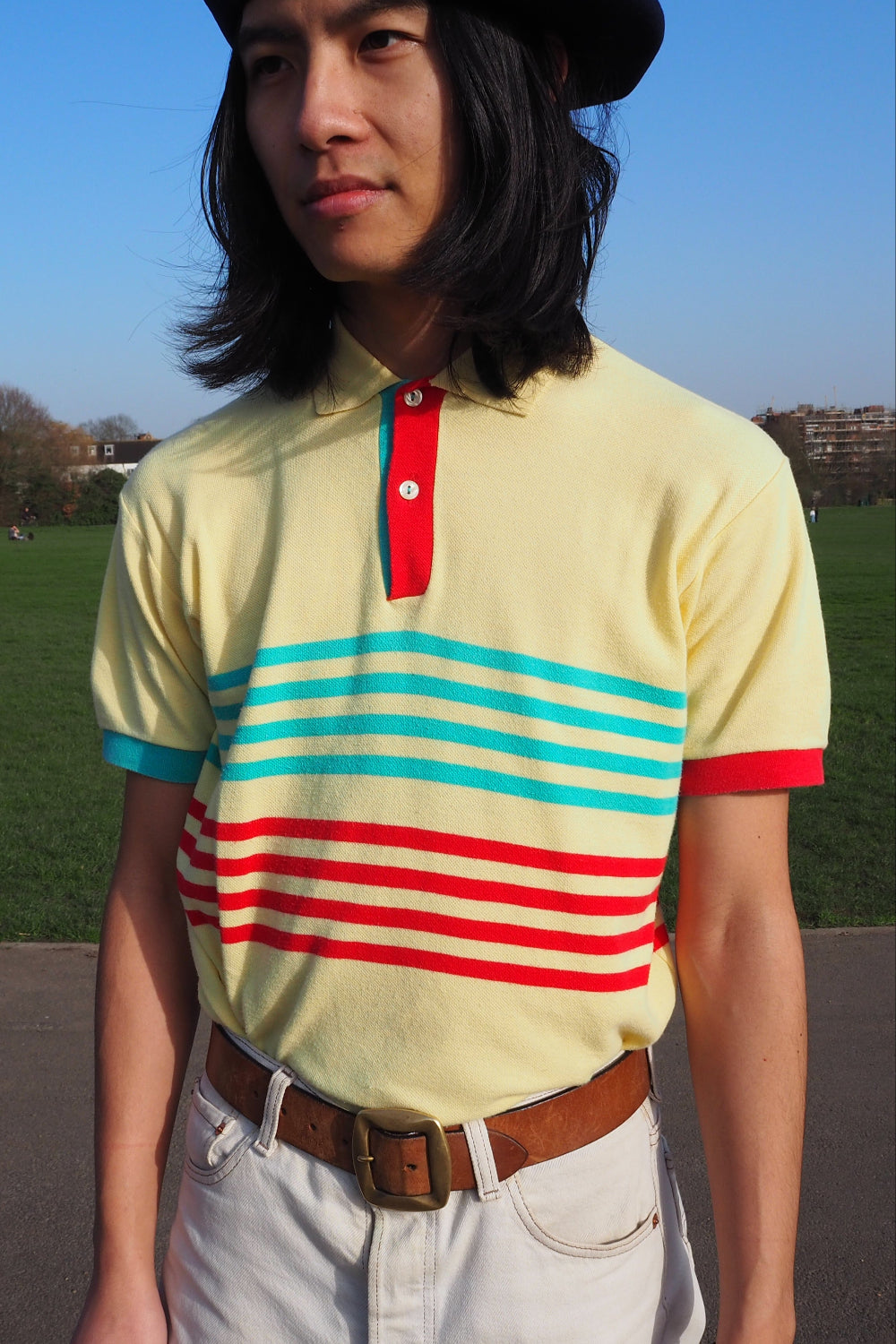 vintageyellowpolofront3