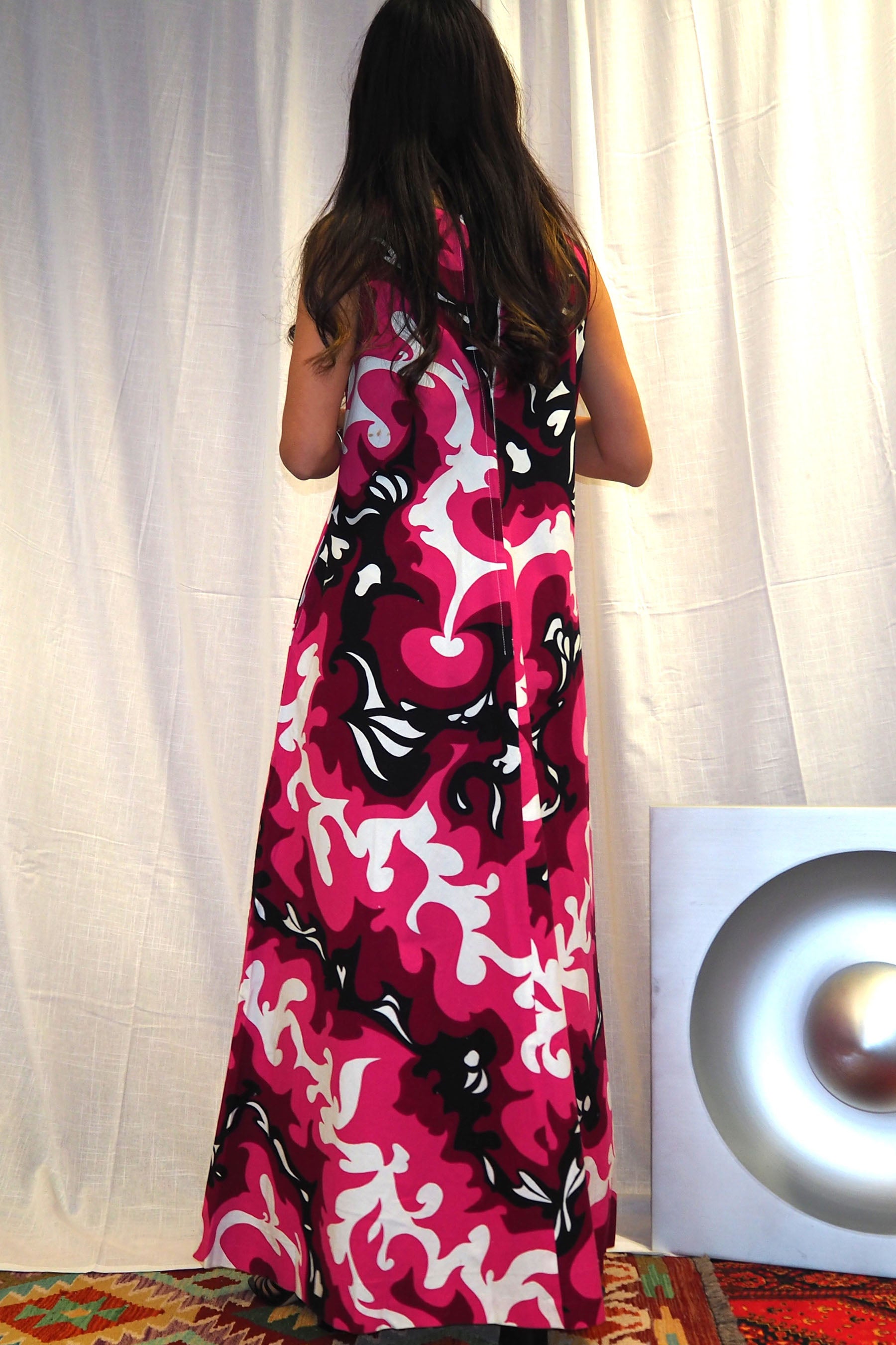 60's golden finn Summer Maxi Dress Pink