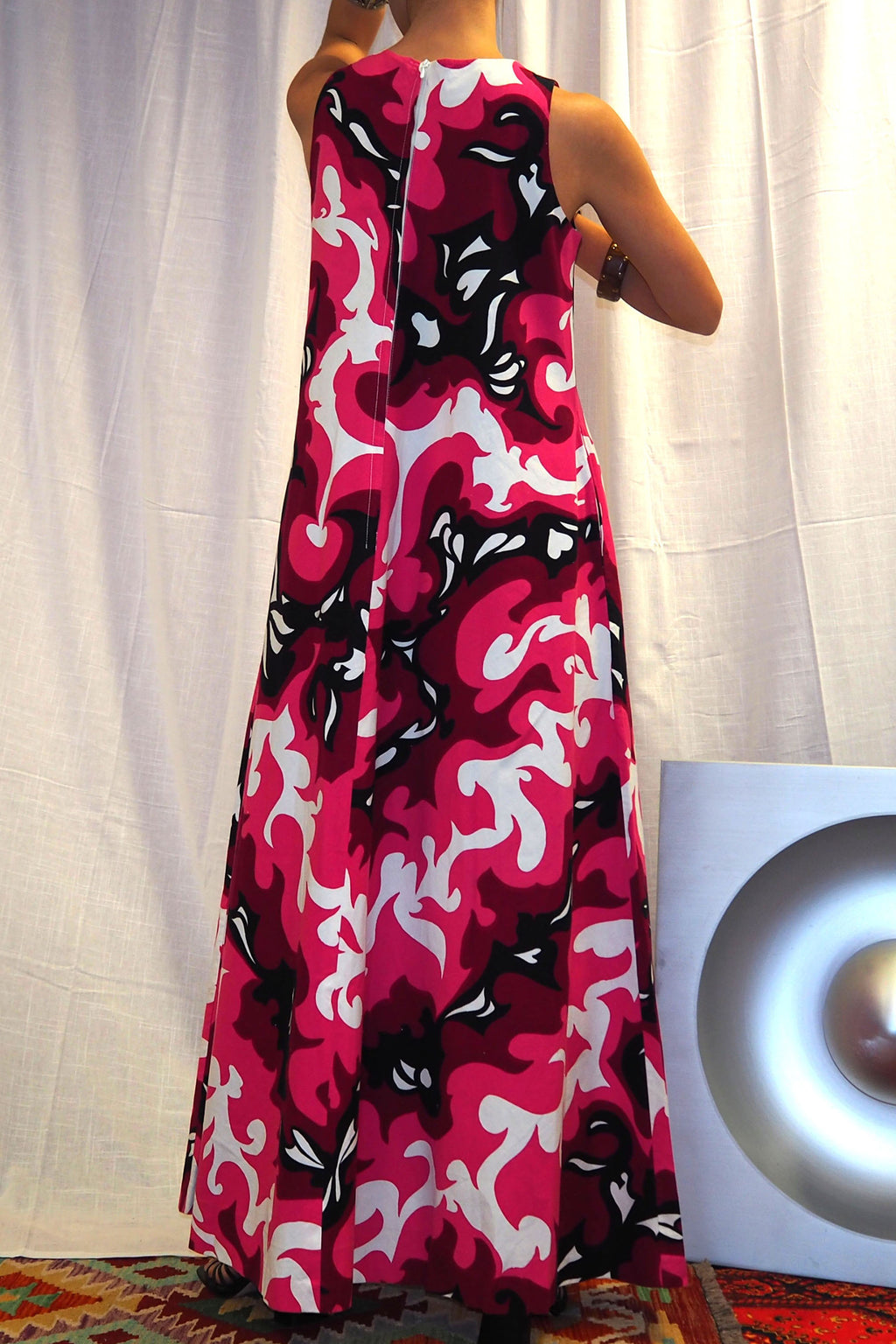 60's golden finn Summer Maxi Dress Pink