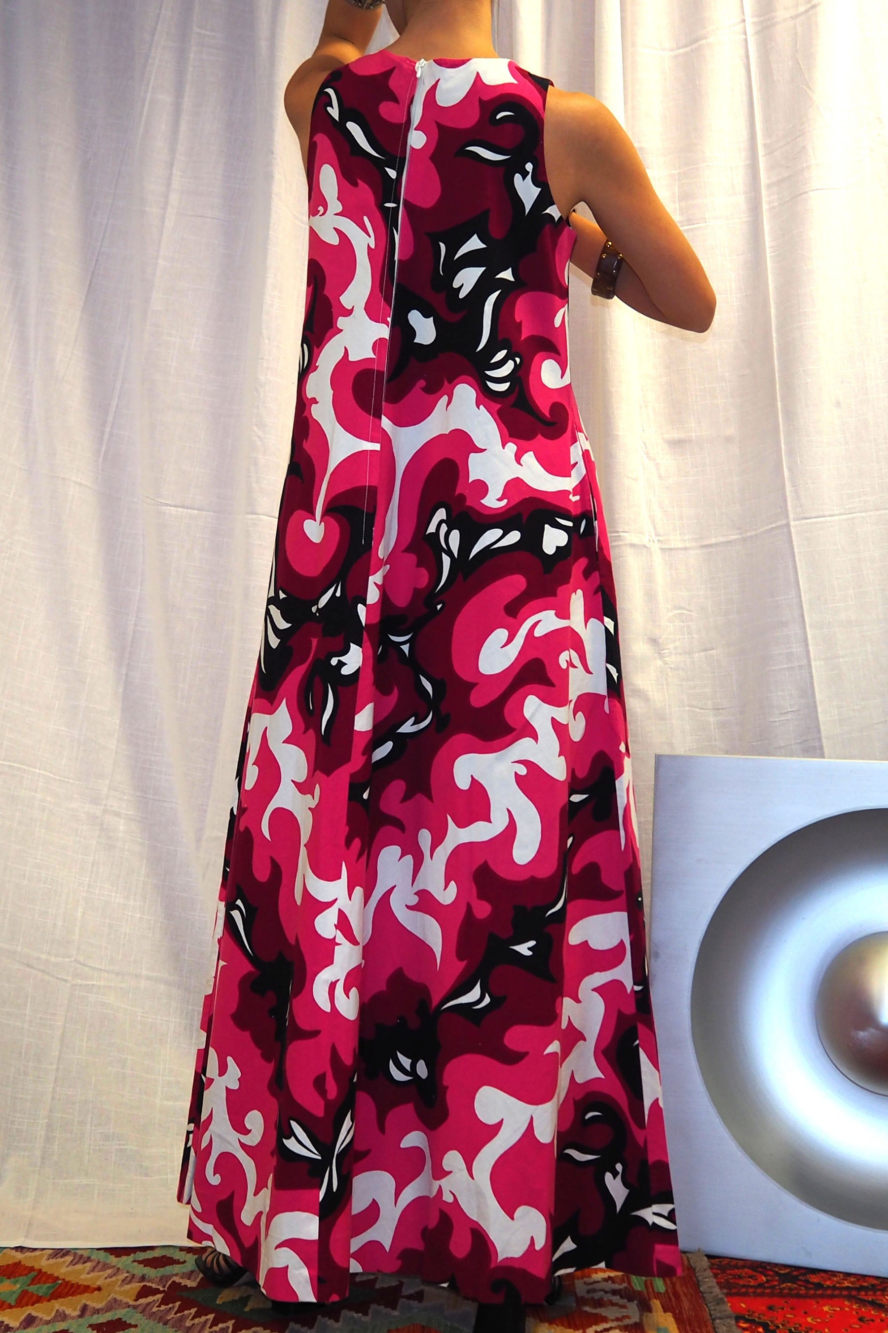 60's golden finn Summer Maxi Dress Pink