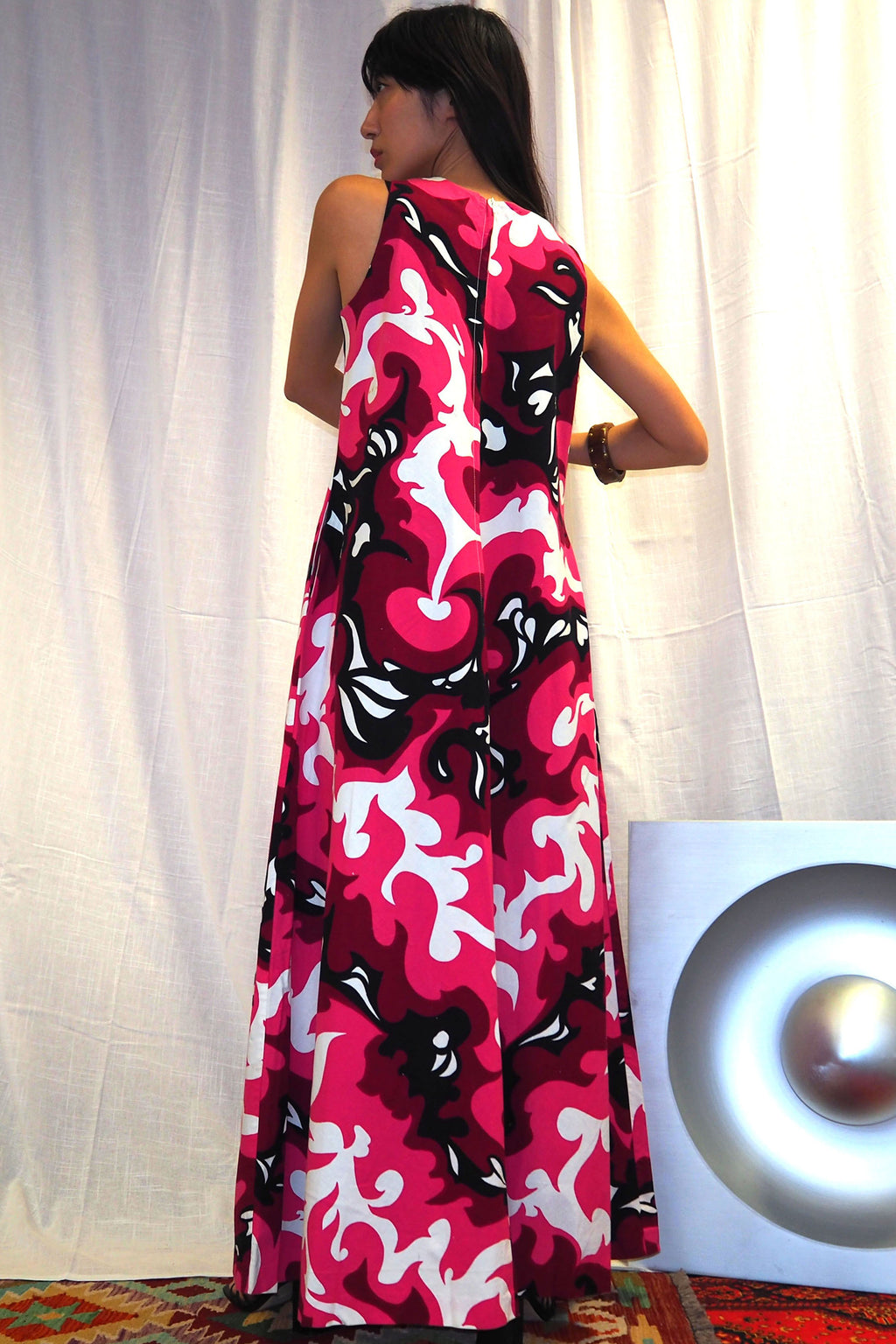 60's golden finn Summer Maxi Dress Pink