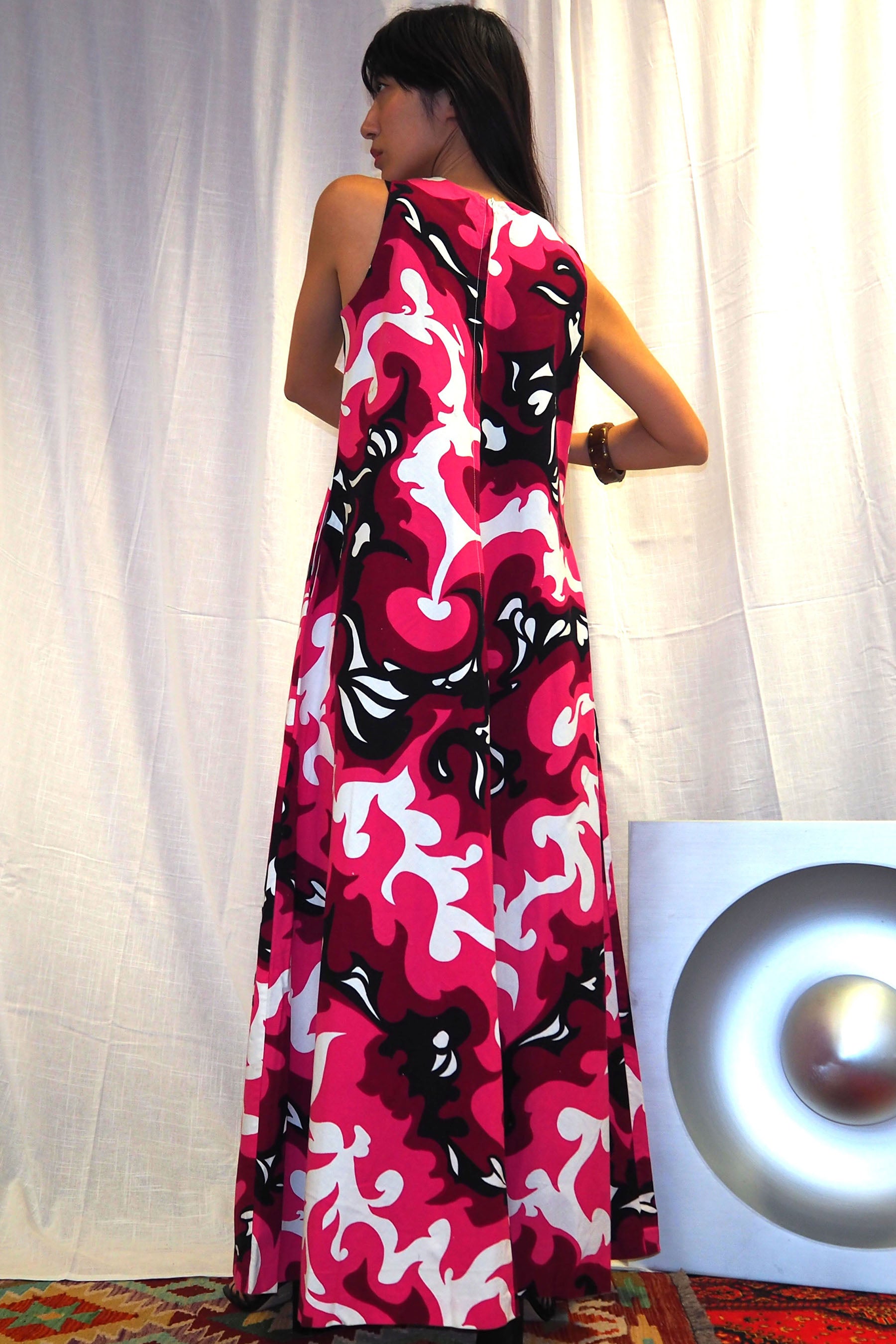 60's golden finn Summer Maxi Dress Pink