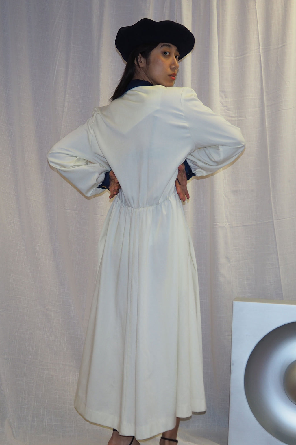 80's AROUND TOWN Dress Off White/Navy