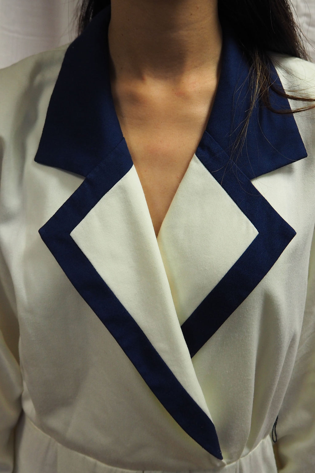 80's AROUND TOWN Dress Off White/Navy