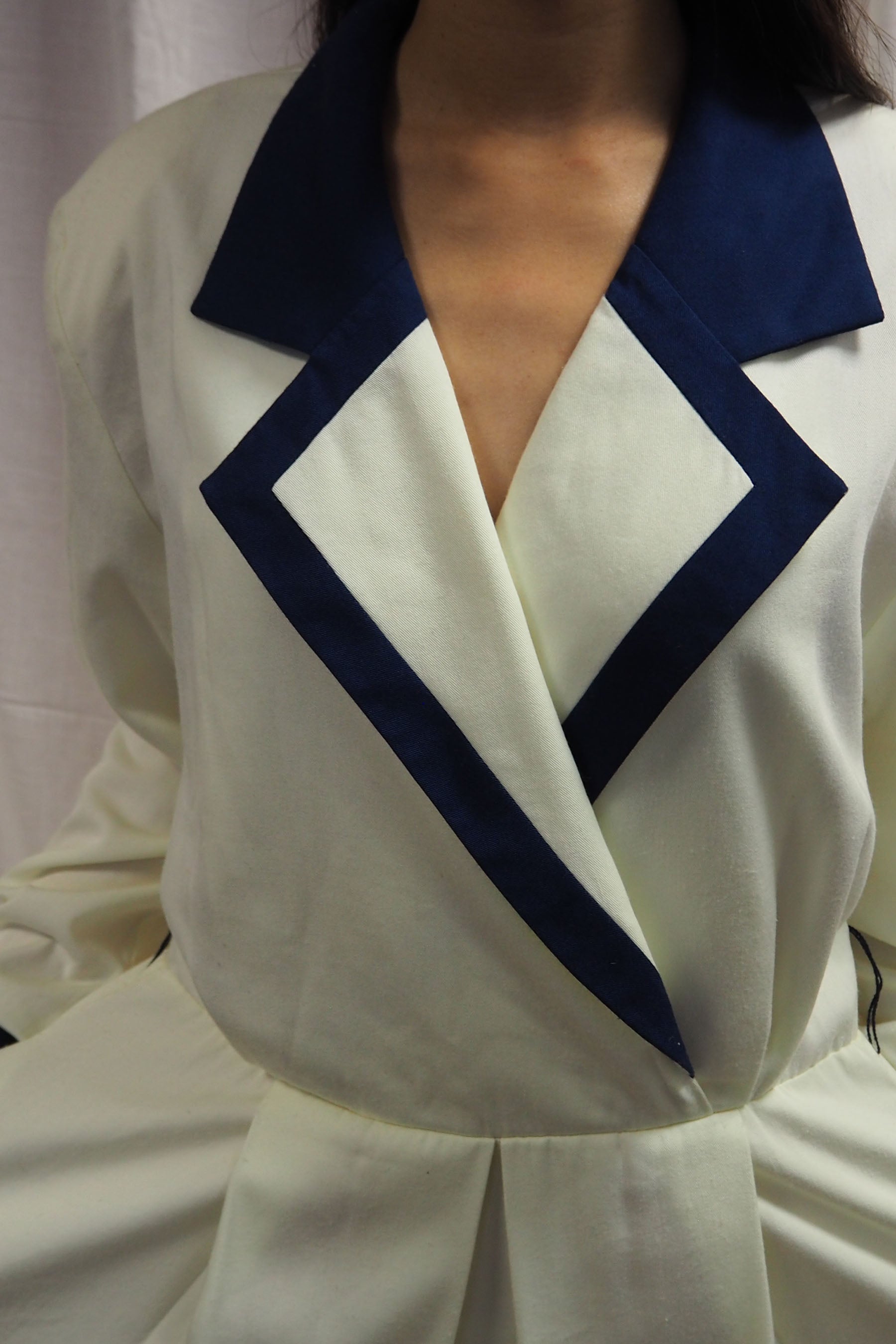 80's AROUND TOWN Dress Off White/Navy