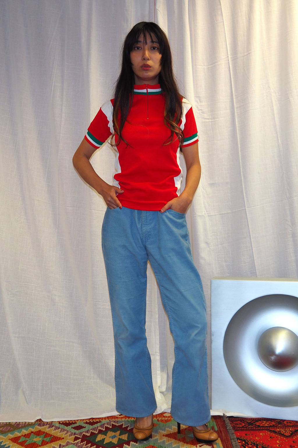 70's Deadstock Italian Cycling Shirt Red