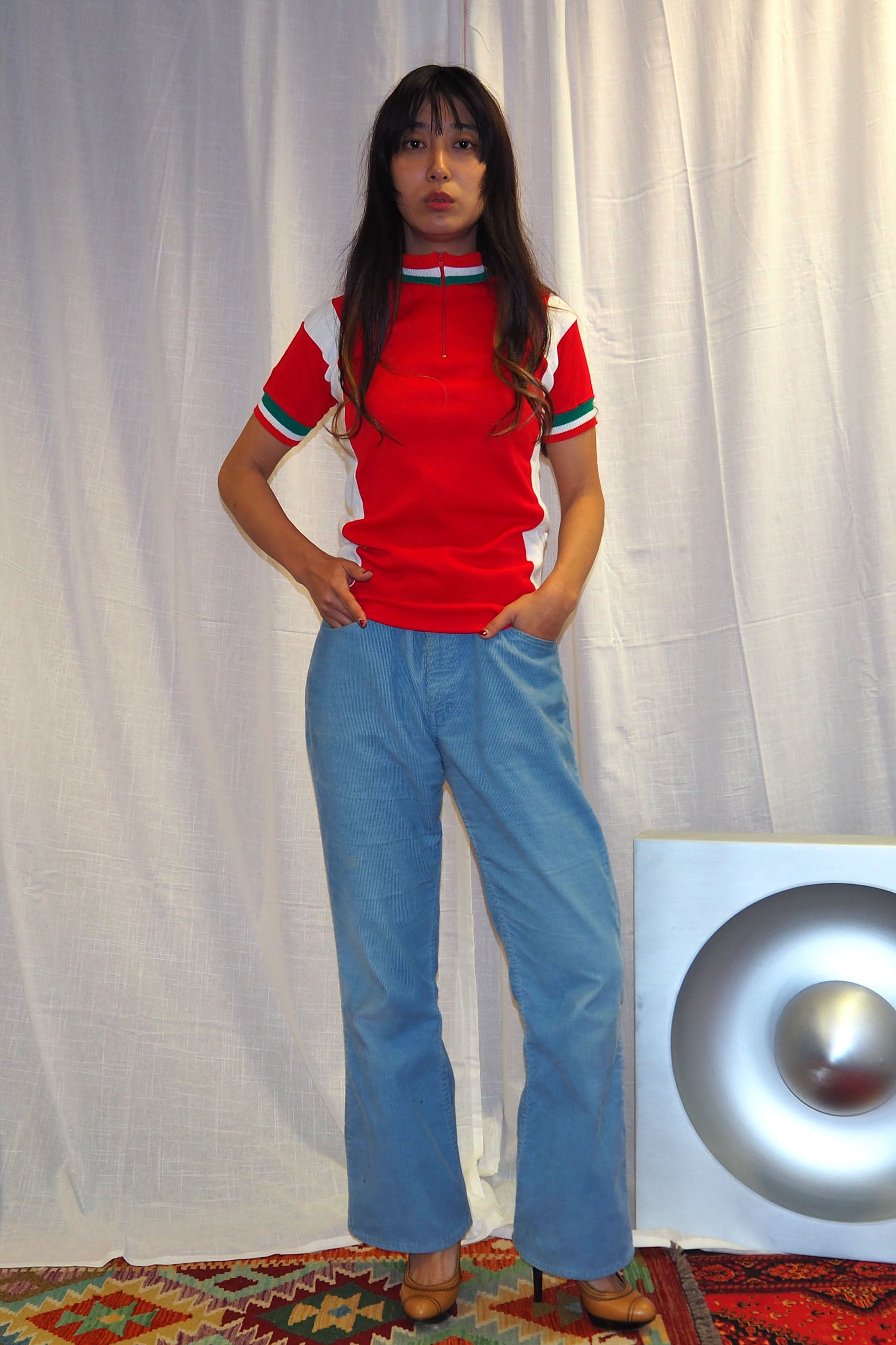 70's Deadstock Italian Cycling Shirt Red