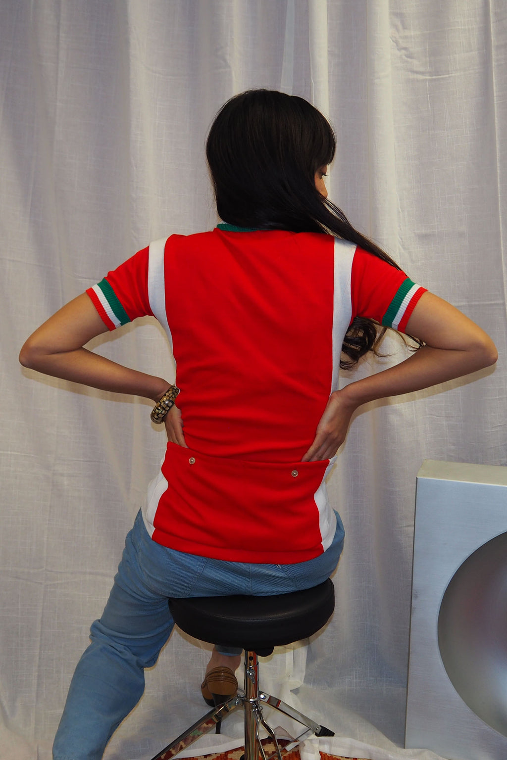 70's Deadstock Italian Cycling Shirt Red