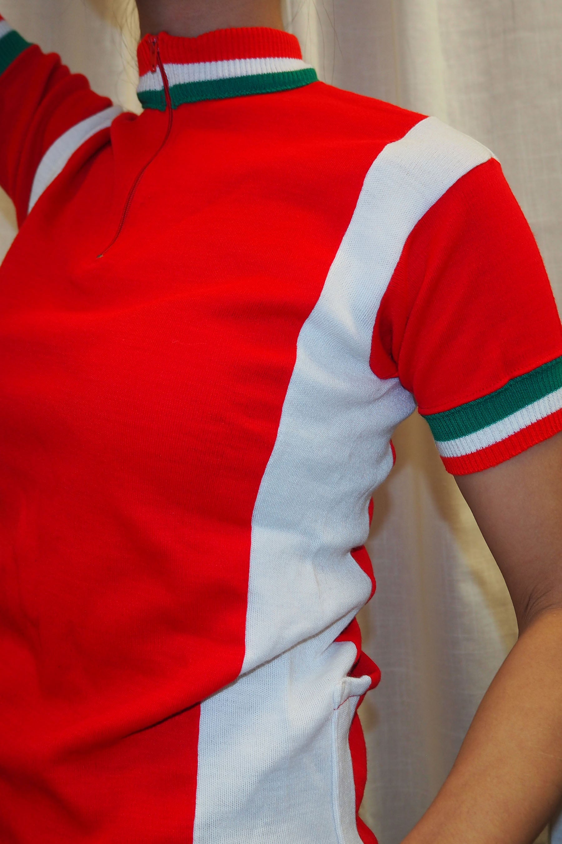 70's Deadstock Italian Cycling Shirt Red