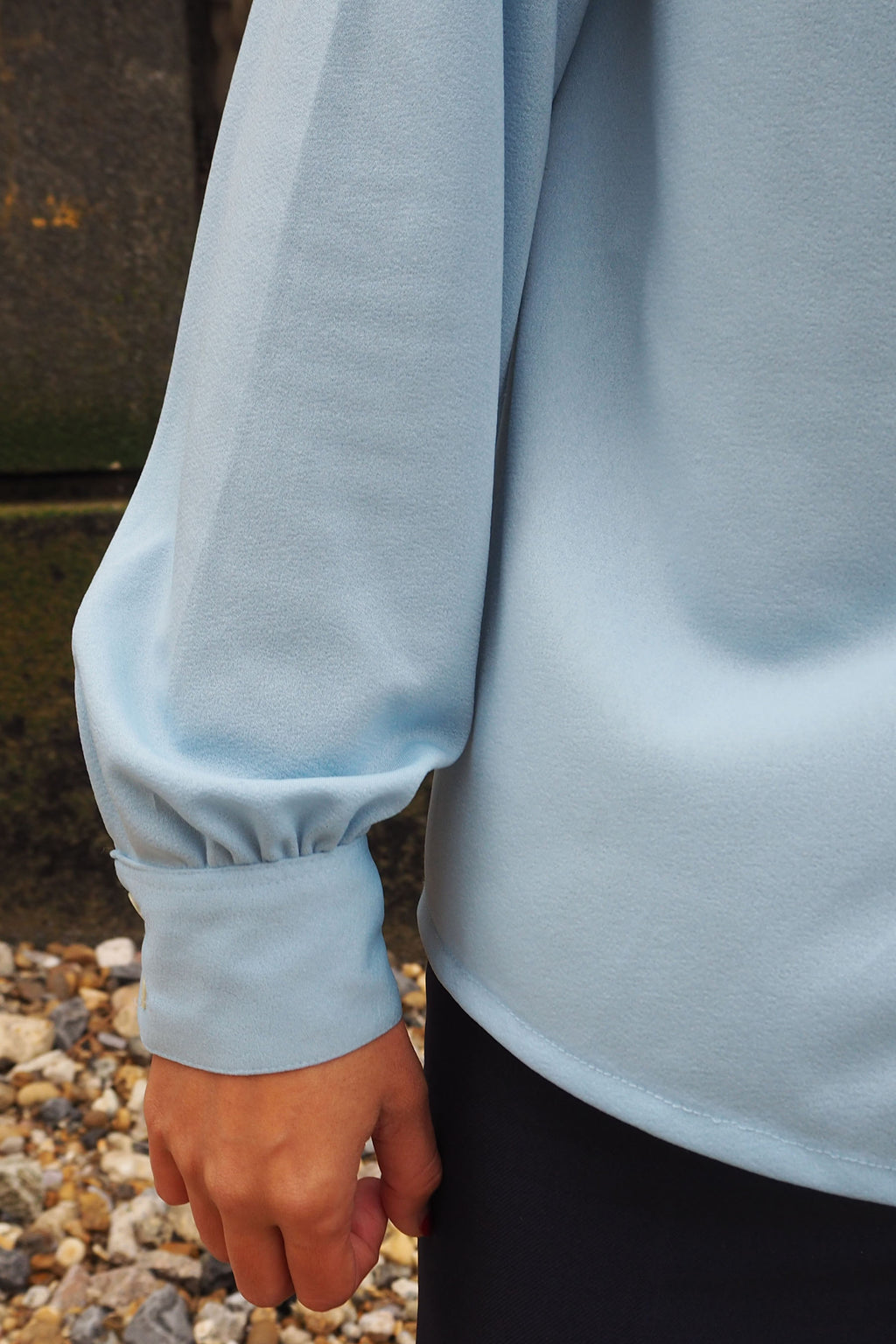 vintage 1970s Rodier of Paris shirt light blue