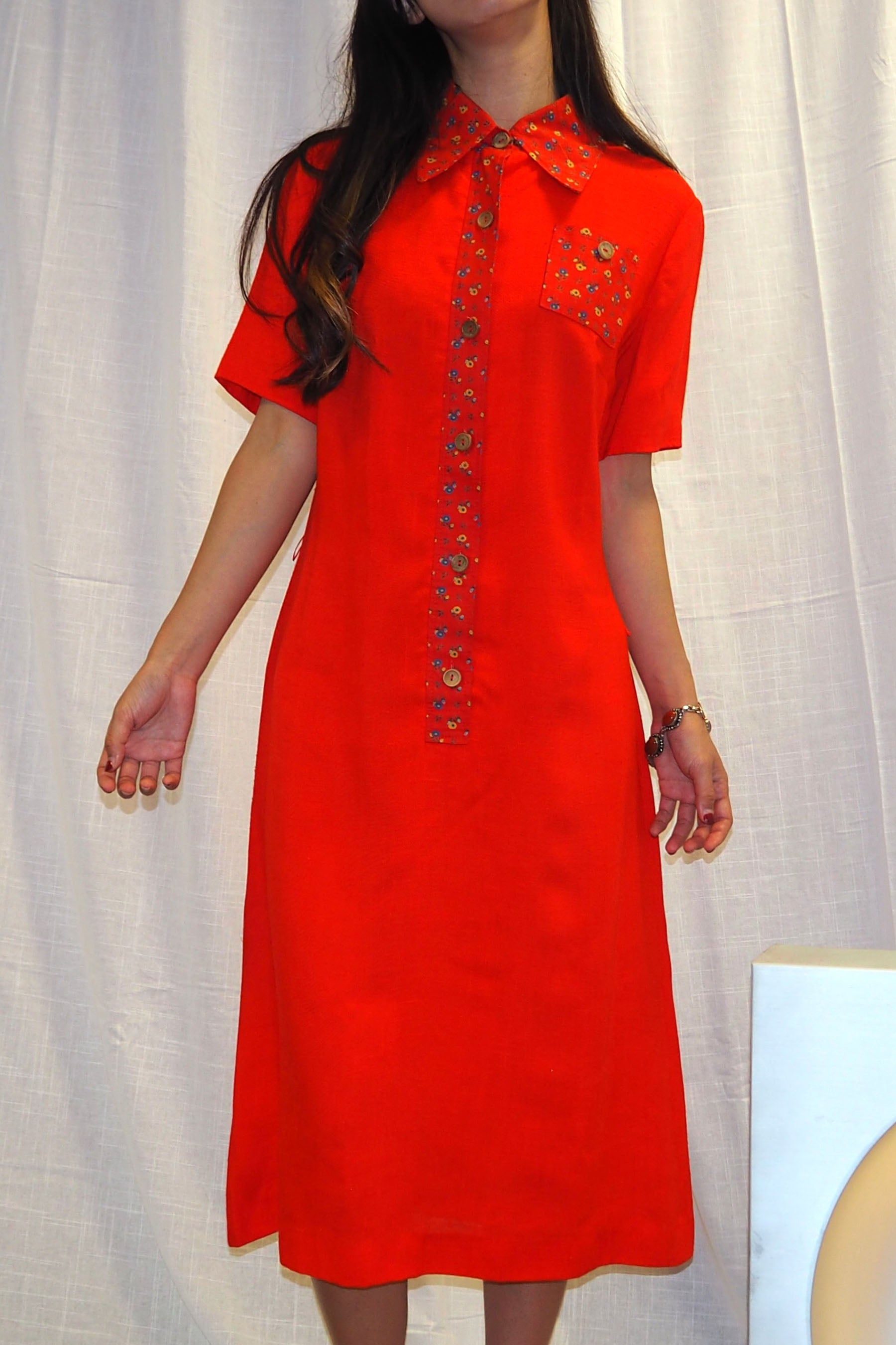 70's STRELITZ Dress Red