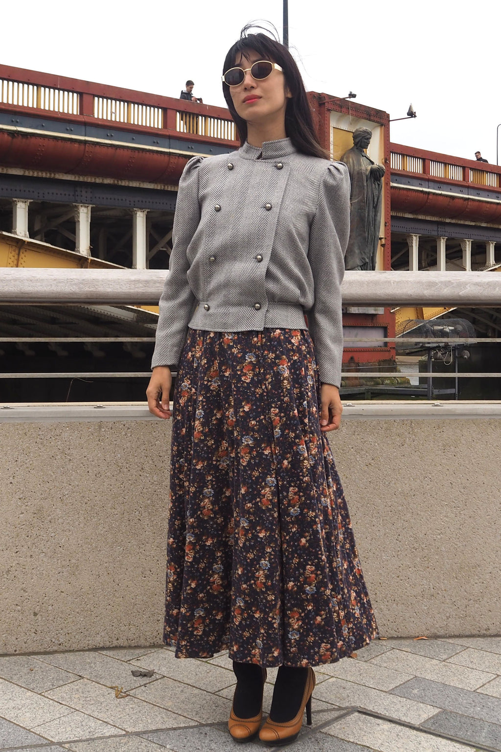 70's Laura Ashley Dress Navy