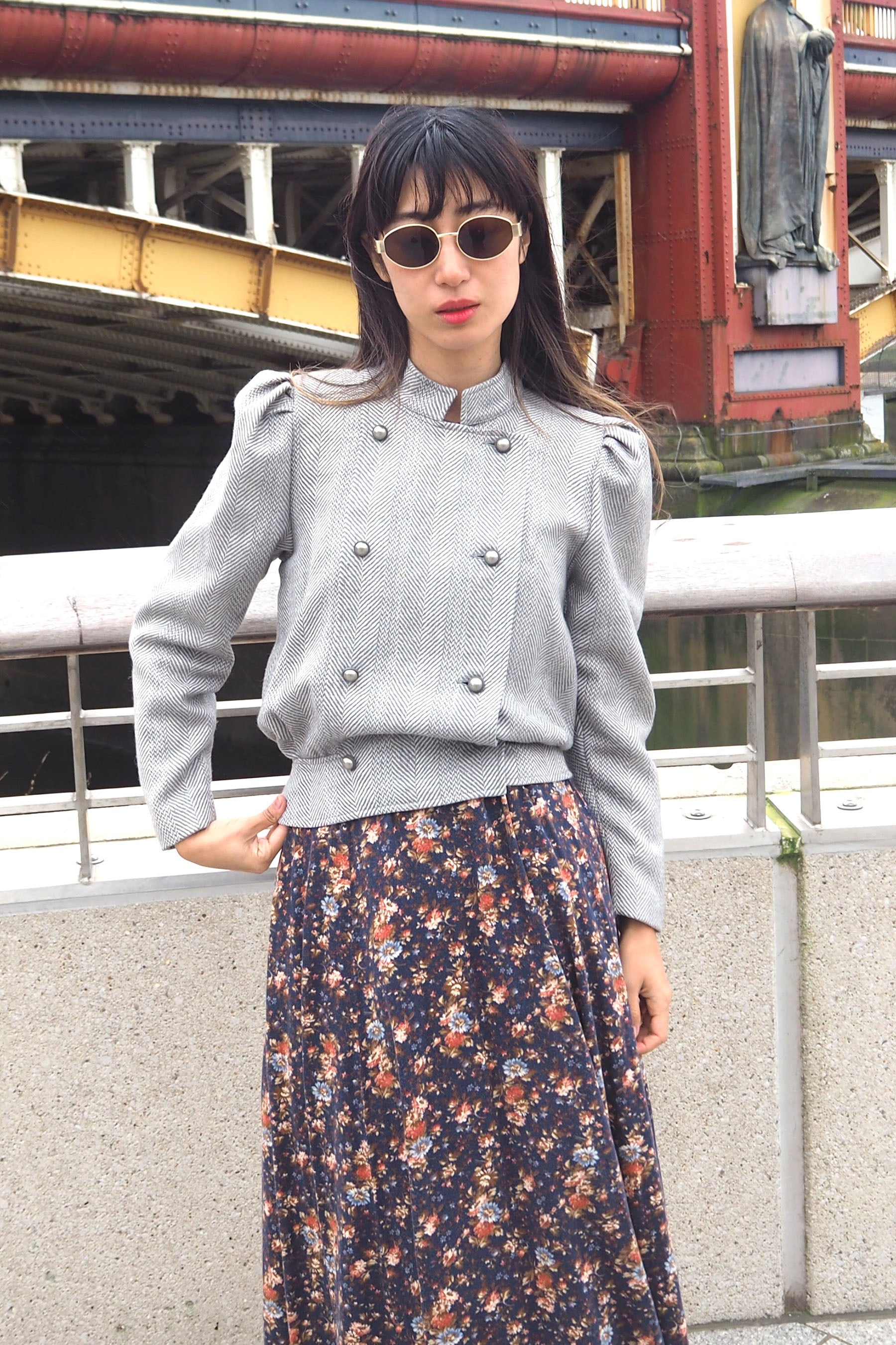70's Laura Ashley Dress Navy